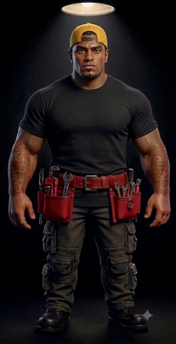 Ilustración de un técnico de Destapaciones Mario con cinturón de herramientas